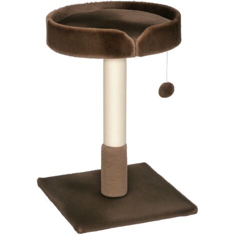 PawHut Small Cat Tree with Sisal Scratching Post Kitten Bed Ball Toy, Brown