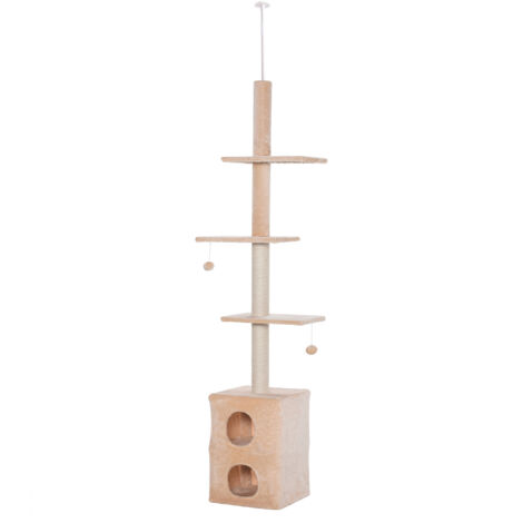 PawHut Tiragraffi a Soffitto Multilivello con Cucce 220-245cm