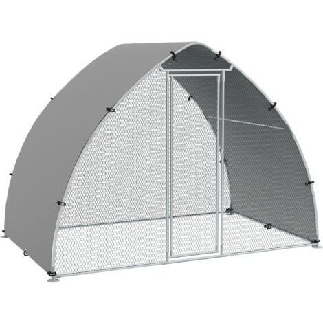 PawHut Walk-In Chicken Run with Cover, for Chickens 3 x 1.9 x 2.2m
