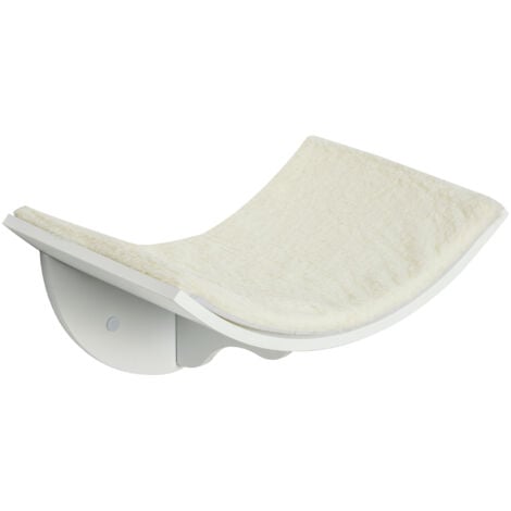 PawHut Wood Cat Shelves Wall-Mounted Shelter Curved Kitten Bed Cat Perch Climber White