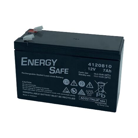 Pb AGM VRLA Batterie Energy Safe Serie 12V 7.0Ah C20 (F2)