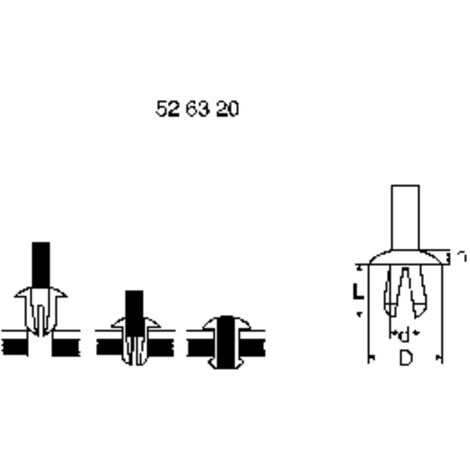 PB Fastener  301-0799-000 Spreizniete Loch-Ø 4 mm  Natur 1 St.