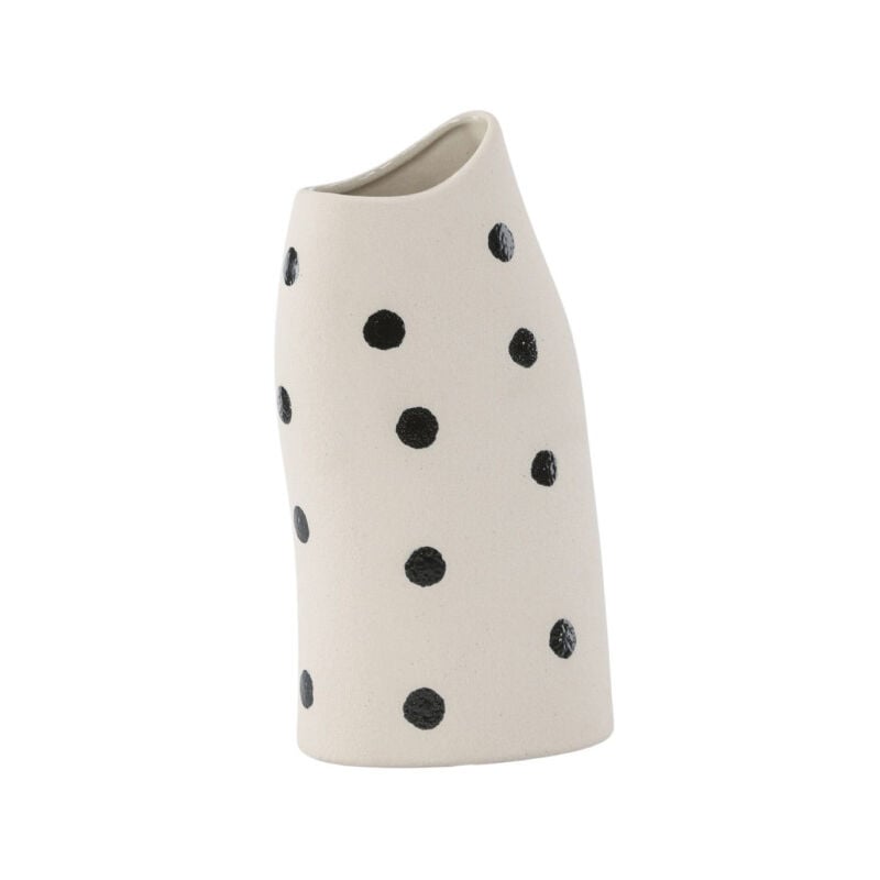 Vase Design 'Ernst' 23cm Blanc & Noir