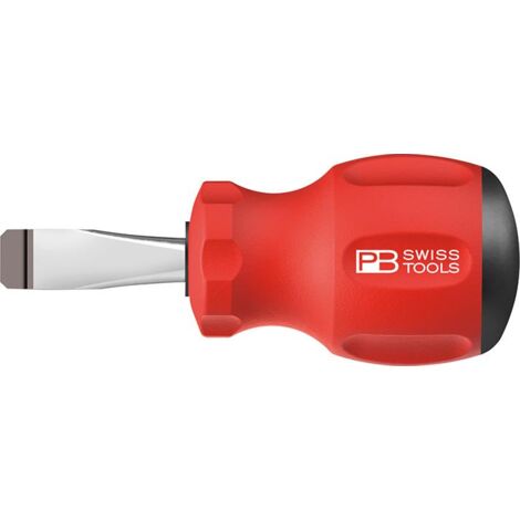 PB Swiss Tools Schraubendreher Stubby Schlitz 6,5x1 x 30mm SwissGrip