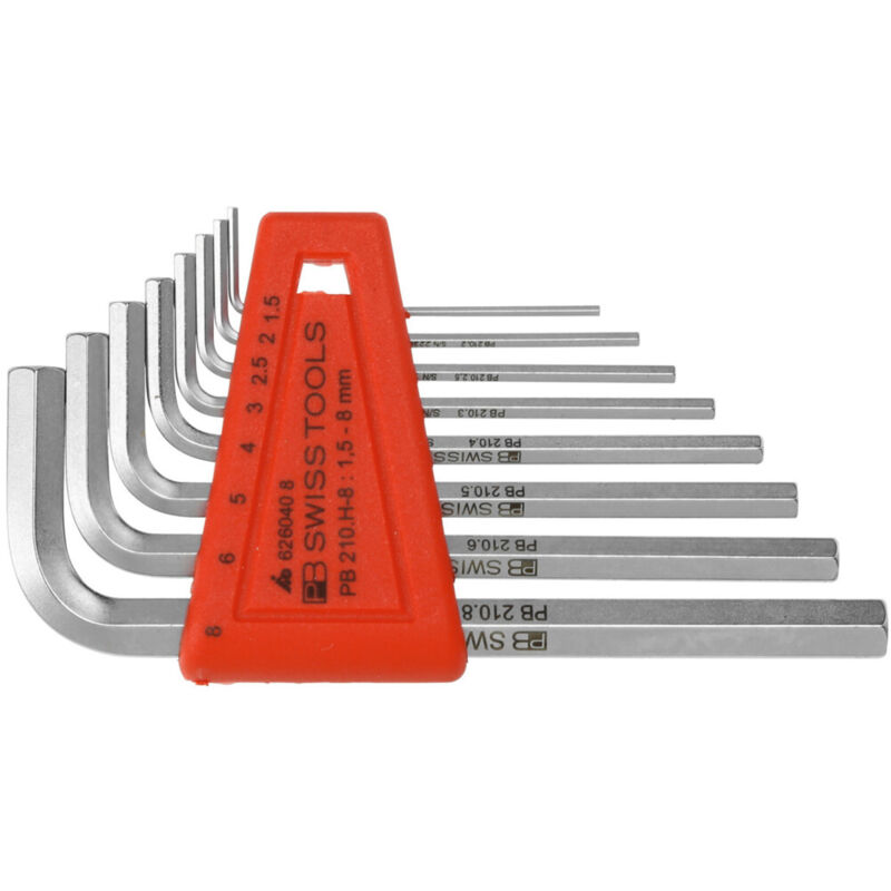 Image of Pb Swiss Tools - Sechskant-Winkelschraubendreher-Satz, verchromt, 8-teilig