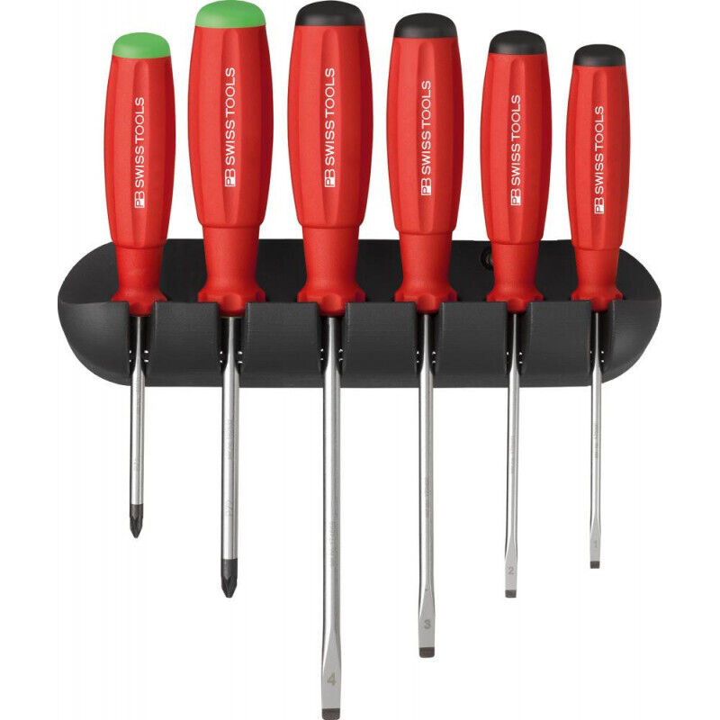 Pb Swiss Tools - Set Tournevis 6-unités Fente pz im support mural SwissGrip
