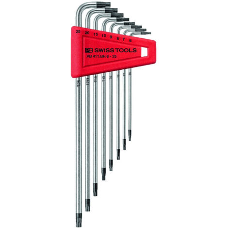 PB Swiss Tools Winkelschraubendreher- Satz im Kunststoffhalter 8-teilig T6-T25 Bohrung Swiss