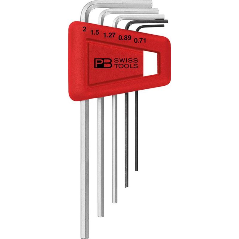 Pb Swiss Tools - Winkelschraubendreher- Satz im Kunststoffhalter 5-teilig 0,71-2mm