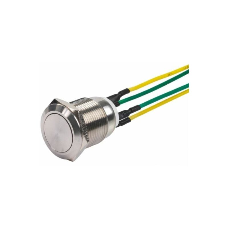 Sewosy - Bouton poussoir inox 19mm no/nc 4 fils soudés PB19NO+NC4FS
