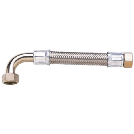 Pbtub – Flexible coudé pression sanitaire 700mm – Double femelle 15x21 – Tresse inox – Gros débit pour installations fiables