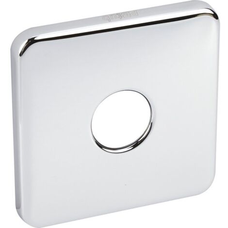 Pbtub – Plaque finition inox pour plomberie – Sortie de cloison Sertifix monotrou – Dimensions 111x111mm – Adaptateurs M 3/4” et M 1/2” inclus
