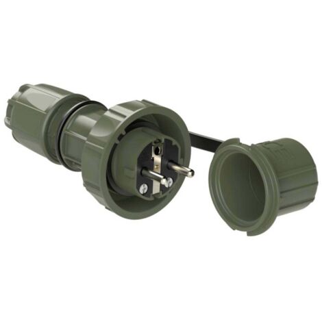 PC Electric 20051-u Fiche électrique mâle avec terre ABS, PC 250 V bronze-vert (mat) IP66, IP68
