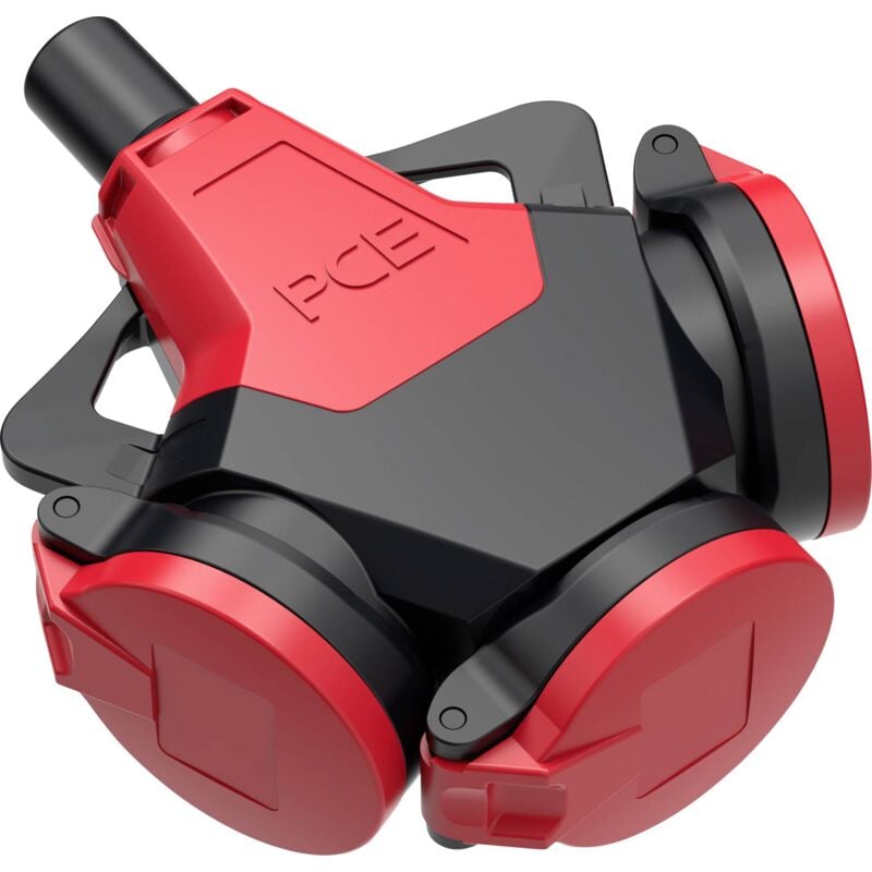 Pc Electric - 243712-src Adaptateur triple caoutchouc 250 v rouge IP54 Y765923