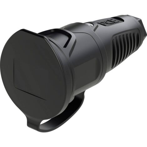 PC Electric 2511-ssc Fiche électrique femelle avec terre caoutchouc 250 V noir IP54 Y614553