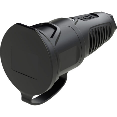 PC Electric 2521-ss Schutzkontaktkupplung Vollgummi 250 V Schwarz IP54