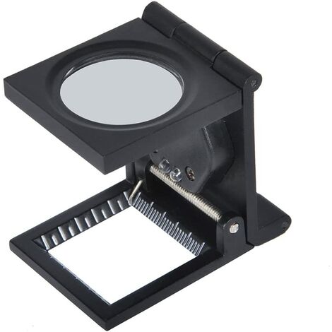 pc LED Pli Stand Tissu Tissu Loupe Loupe Carr¨e Loupe Magnifing 10X Lentille Montre Bijoutier Outil Prix