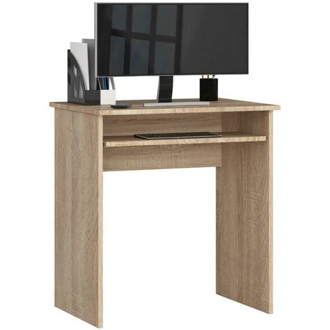 AKORD PC-Schreibtisch Star mit Tastaturablage | Office Desk | Computertisch | Bürotisch mit Tastaturablage | 2 Schubladen und 2 Türablagen, B68 x H74 x T51 cm, 20kg | Sonoma Eiche