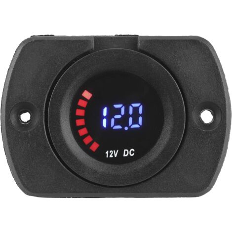 PC-Spannungsmesser, bunt, bildschirmhemmend, schwarz, Marine-Voltmeter, zuverlässig für Auto, Boot, Motorrad, Fahrzeugmodifikation (mit Panel)