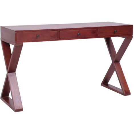 PC-Tisch Braun 132 x 47 x 77 cm Massivholz Mahagoni
