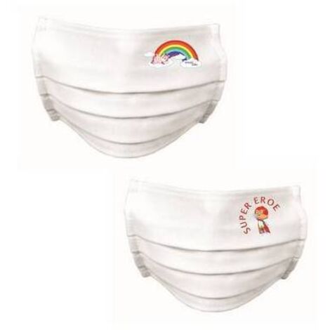 Pc.10 masques enfants sourire motifs mixtes h / f hydrofuge