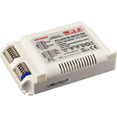 PCC40W-MC-Match-900: LEDTRONIC Match-Serie 40W Multicurrent 350900mA LED-Netzteil