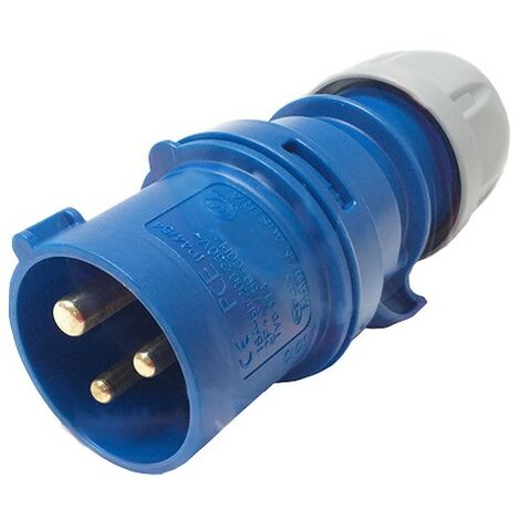 Fiche mâle 023-6/P17 240V 32A 2P+T IP44 BLEU - 023-6 PCE