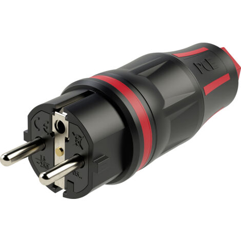 PCE 05721-sr Schutzkontaktstecker   250 V Schwarz/Rot IP54