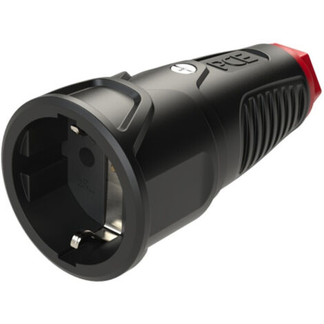 PCE 2520-sr Schutzkontaktkupplung Gummi, Thermoplast  250 V Schwarz, Rot IP20