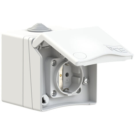 PCE 8630v  Aufputz-Steckdose  ballwurfsicher IP44 Weiß