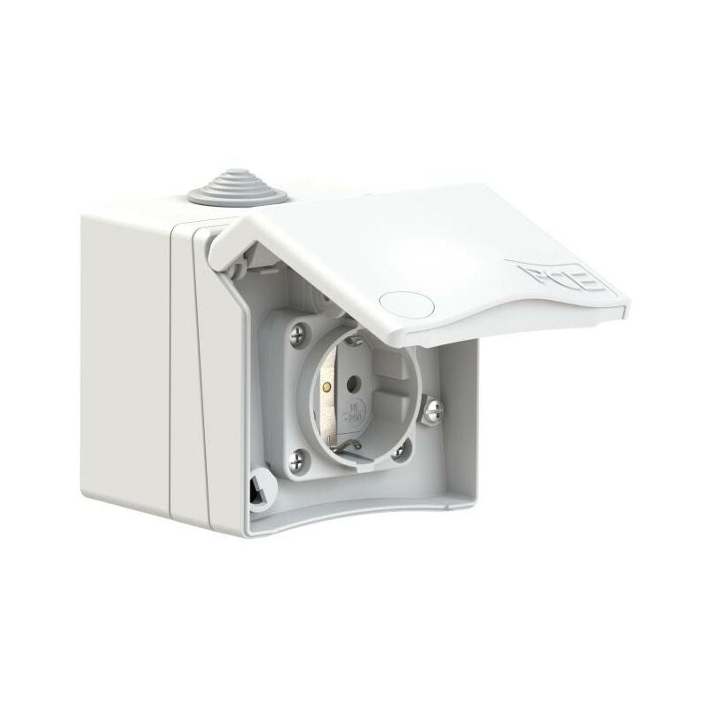 PCE - 8630v Prise de courant en saillie protection contre les ballons IP44 blanc X92148