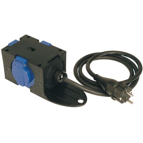 PCE 9430409 3fach Steckdosen-Verteiler Schwarz, Blau