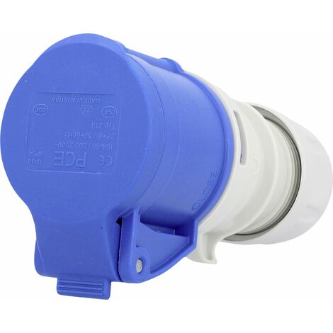 PCE Caravan-CEE-Kupplung 3-polig 16A blau Adapterstecker