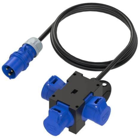 Distributore Di Corrente Da Cantiere Con Interruttore Differenziale (FI) - 32A/16A, 4 Prese 230V, IP67