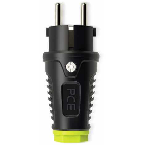 PCE Gummi-Schutzkontaktstecker Taurus2, schwarz/gelb