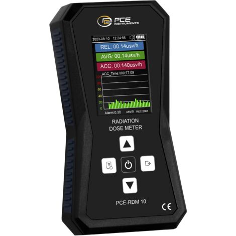 PCE Instruments PCE-RDM 10 Tube compteur de Geiger-Müller Radiation: Rayons X signal sonore d'avertissement, avec fonction dosimètre, enregistreur d Q050203