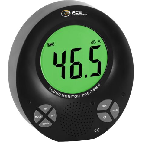 PCE Instruments Sonomètre Enregistreur de données, Écran couleur PCE-TSM 5 35 - 135 dB 31.5 Hz - 8000 Hz jack mâle 3.5 mm Y514703