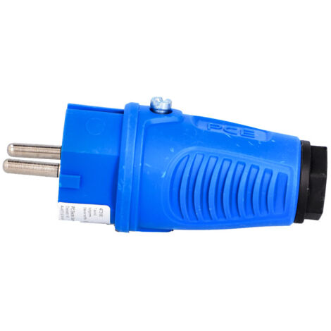 PCE Schutzkontakt-Stecker Vollgummi IP54 blau