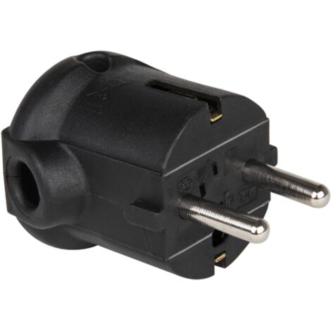 PCE Schutzkontaktstecker PP 2SL, seitlich, schwarz