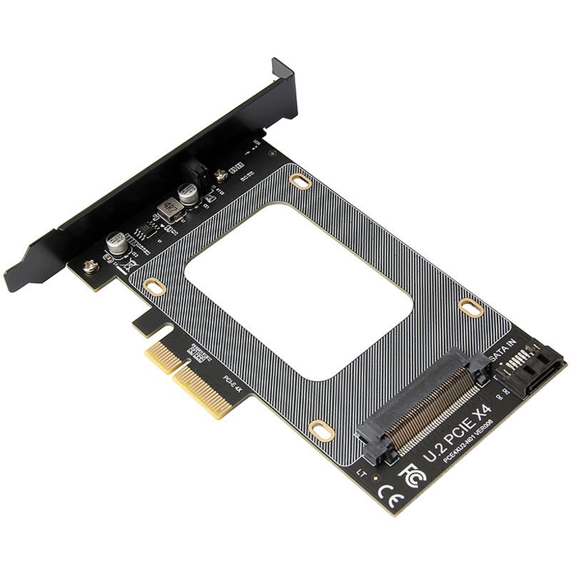 

PCI-E 4X a U2 SFF-8639 Tarjeta adaptadora Tarjeta de expansion SSD Compatible con disco duro U2 Disco duro SATA de 2,5 pulgadas, Negro