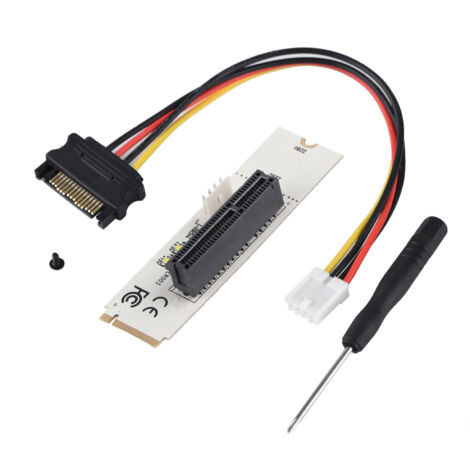 PCI-E 4x-Erweiterungskarte für NGFF M.2-Anschluss, M-Key, mit SATA-Stromkabel und LED-Spannungsanzeige