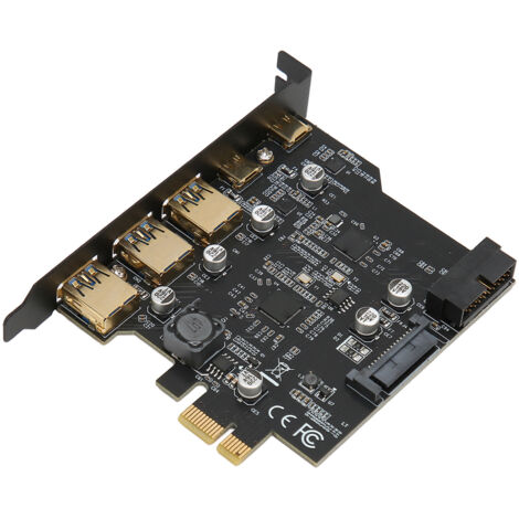 PCI-E USB 3.0 Karte mit USB-C Anschlüssen für PC, USB-Erweiterung für Desktop-Computer