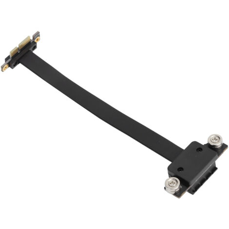 PCIe 1X-Verlängerungskabel mit zwei rechtwinkligen 90°-Steckern, LED-Anzeige und magnetischer Halterung für Netzwerkkarten, 15 cm lang
