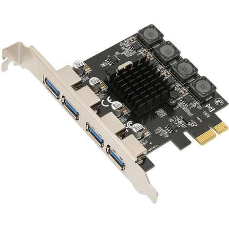 PCIe USB 3.0-Karte mit 4 Anschlüssen – 5 Gbit/s, externes Netzteil, Windows/Linux-Unterstützung