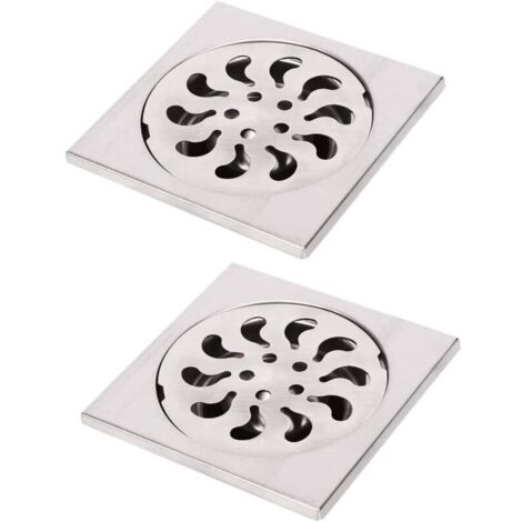 Pcs Acier Inoxydable Siphon De Sol Carré Douche Grille Filtre De Douche Douche Drain Attrape-cheveux 90x90x30mm