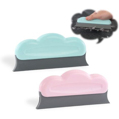 Pcs Animal Hair Brush Reusable Pet Hair Remover 2 Color Cat & Dog Pet Hair Remover Brush for Clothes Bed Carpet Sofa Car (Blue+Pink)