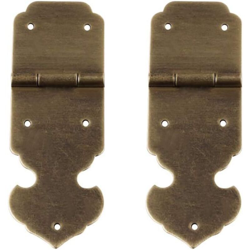 Csparkv - Pcs Antique Pure Brass Decorative Hinges for Furniture Drawer Door Jewelry Box (Antique Bronze)
