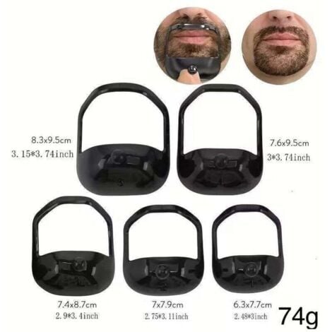 Pcs Beard Shaping Tool, 5 Sizes Beard Shaper Template, Plastic Goatee Shaving Template Beard Stencil for Men Beard Styling Template, Black