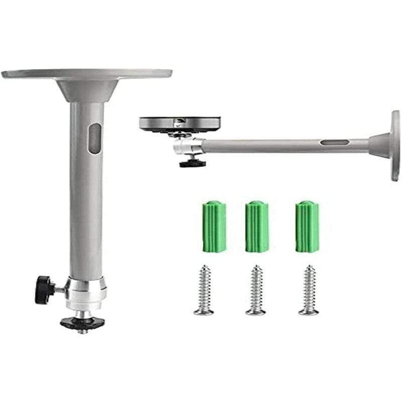 PCS Ceiling Projector Mount, Adjustable Ceiling Wall Mount for Video Projectors, Universal Aluminum Ceiling Bracket (Silver)