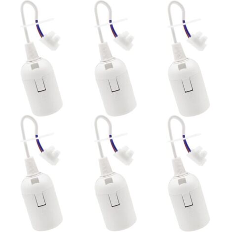 PCS E27 Lamp Socket E27 Bulb Holder Renovation Socket White Building Socket with Cable Construction Site Socket 4A 250V Light Base Suspension Socket (max.60W)