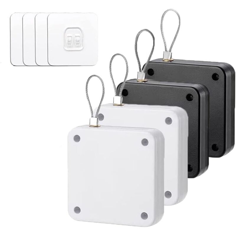 4 Pièces Ferme Porte Automatique, Ferme-portes Automatique à Capteur avec Capteur avec Cordon de Serrage